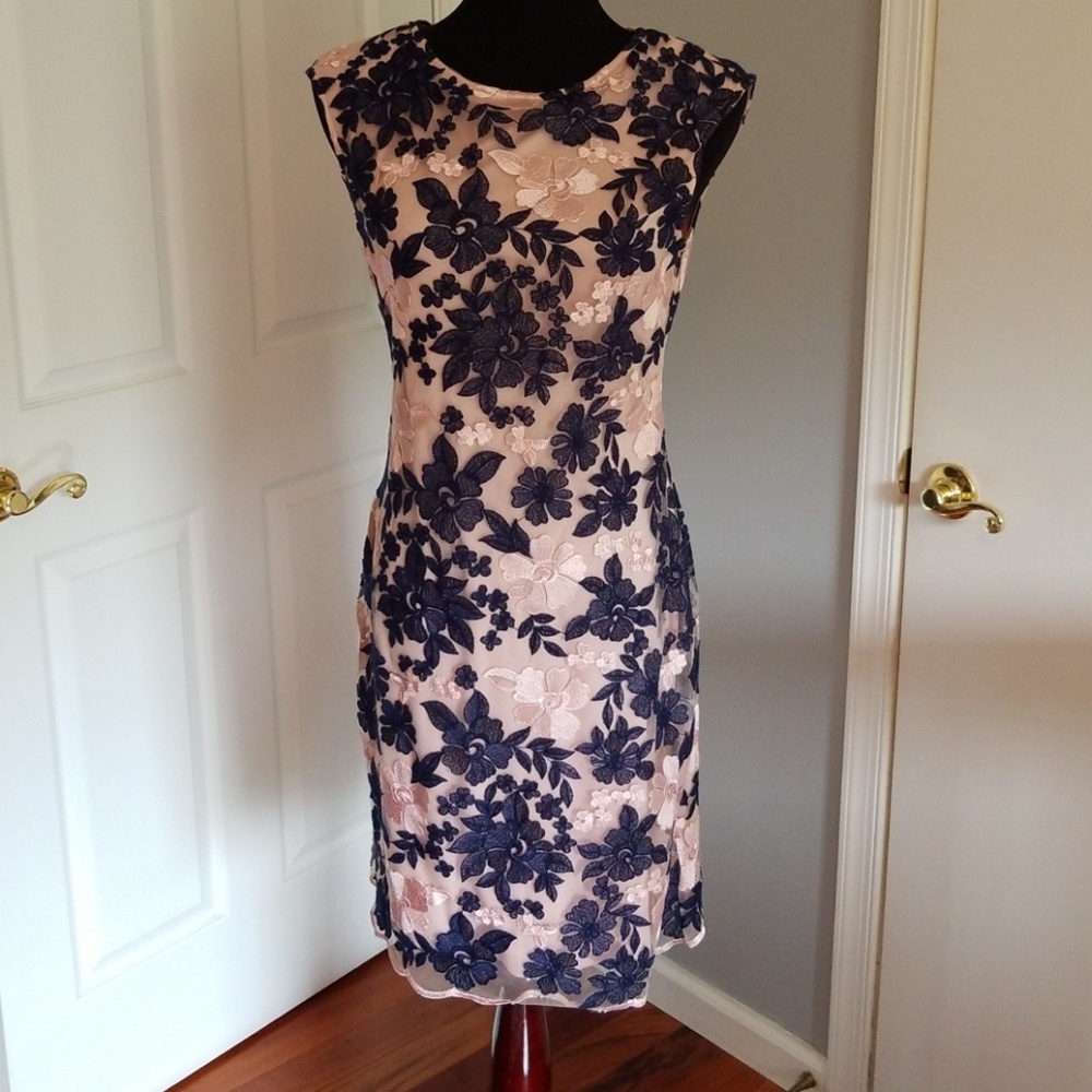 Gorgeous Flowered Embroidered Cocktail Dress
